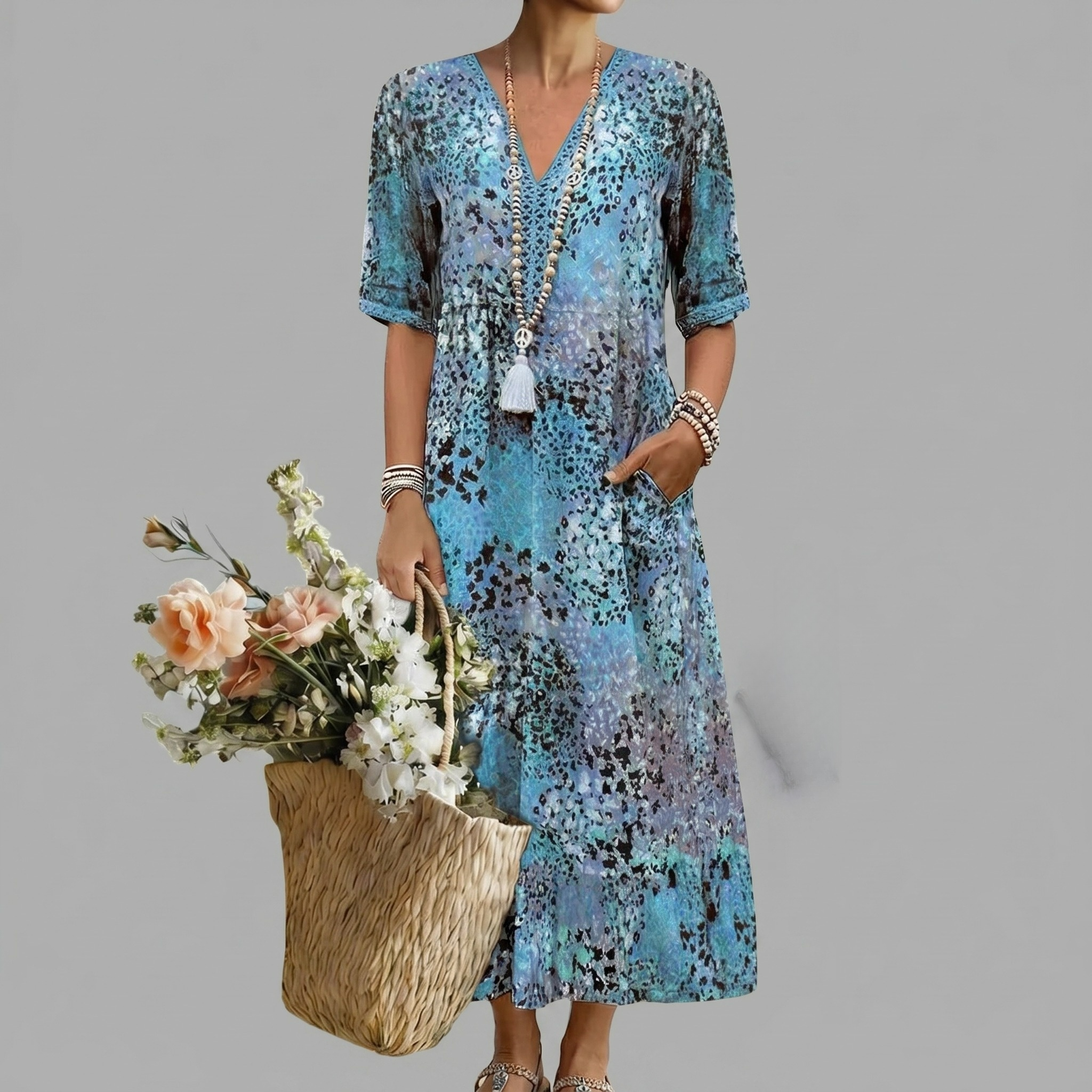ANNA | COLORFUL MIDI DRESS