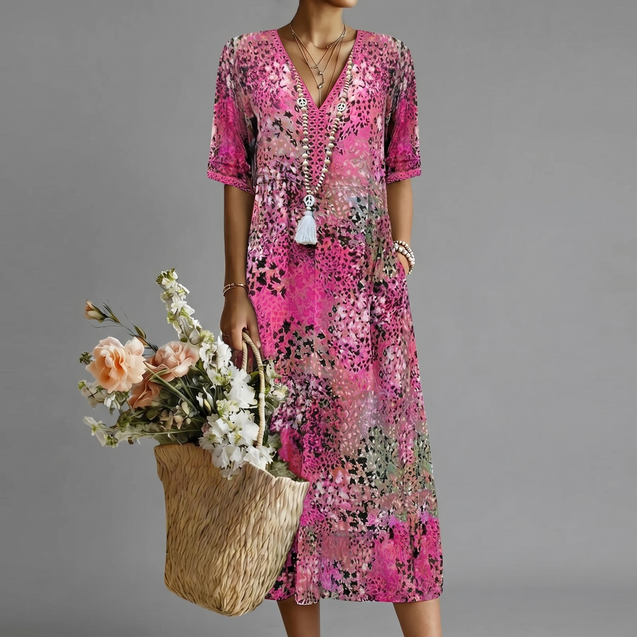 ANNA | COLORFUL MIDI DRESS