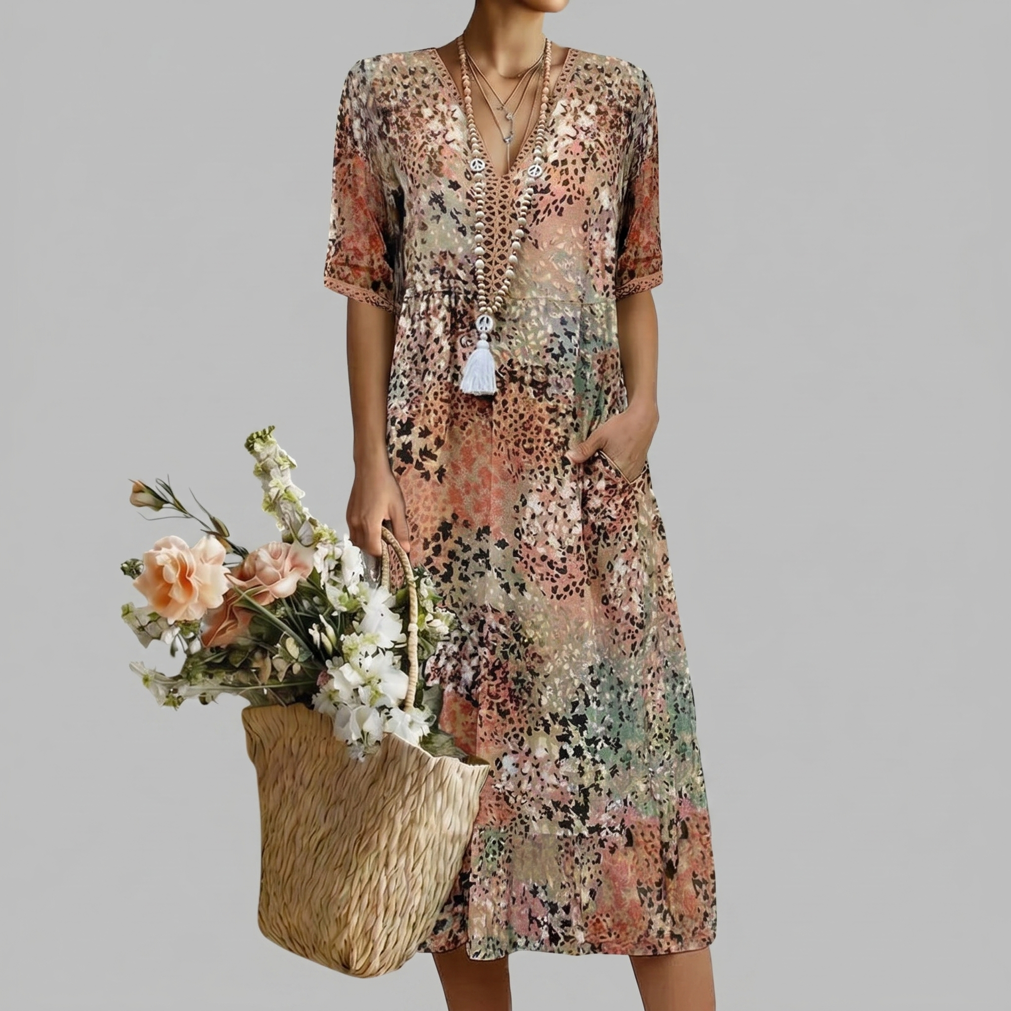ANNA | COLORFUL MIDI DRESS