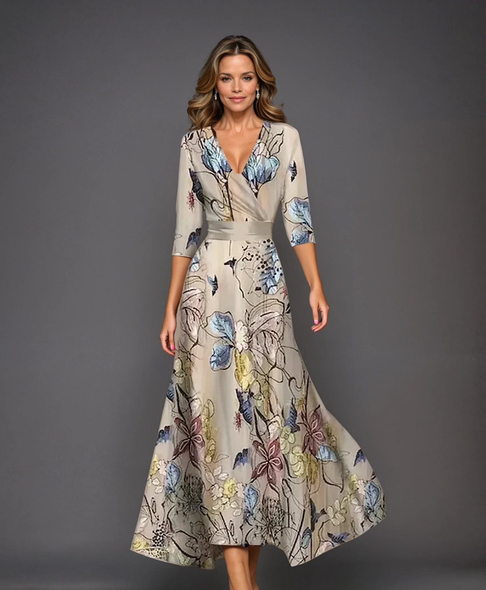 Elegantes Kleid mit Blumenmuster