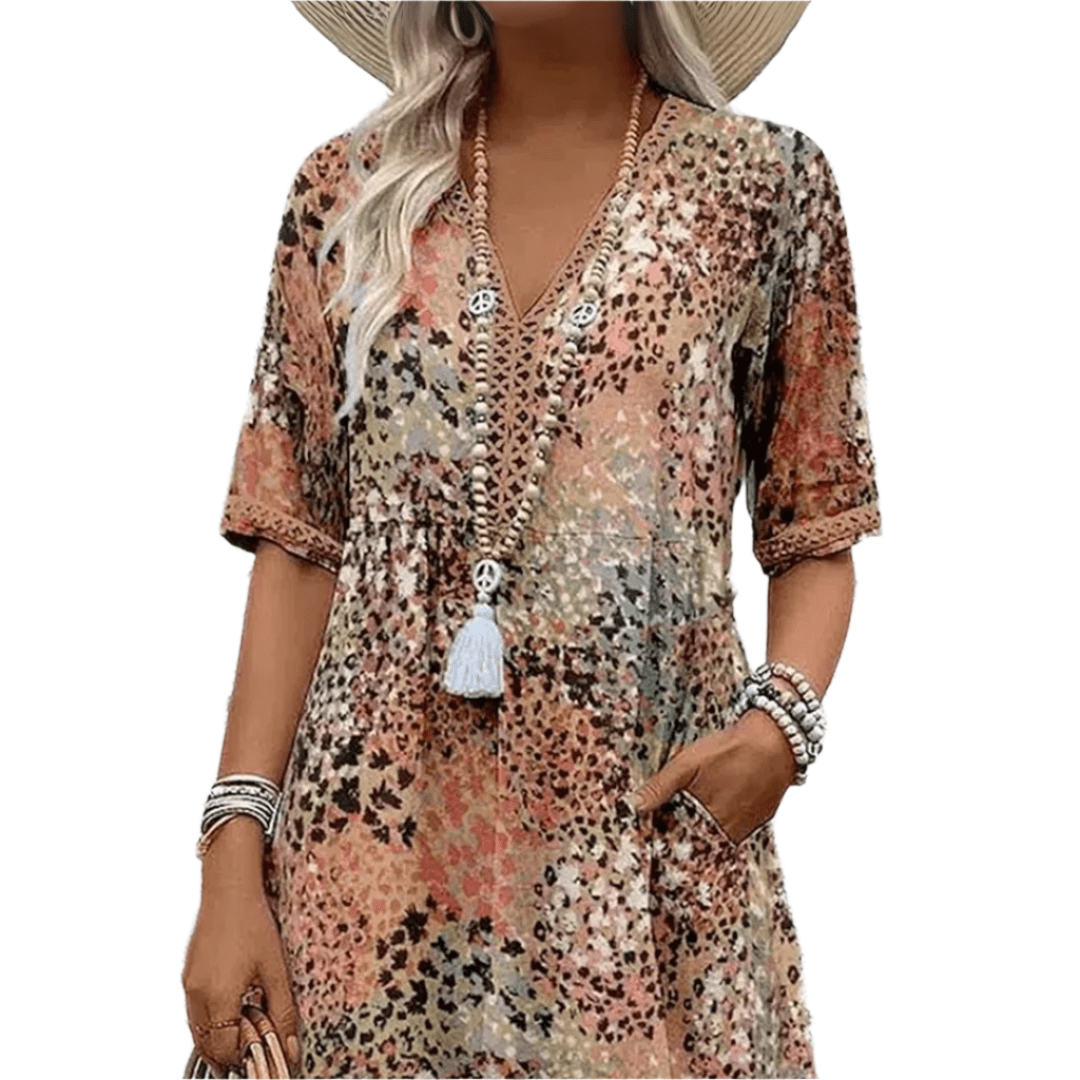 Sidonia - Entspanntes Sommerkleid mit V-Ausschnitt für Damen