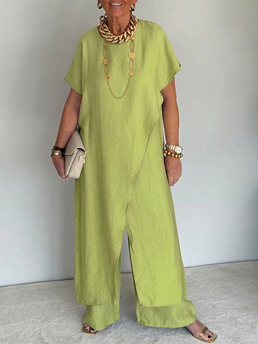 Liora - Bequemes asymmetrisches Zweiteiliges Outfit