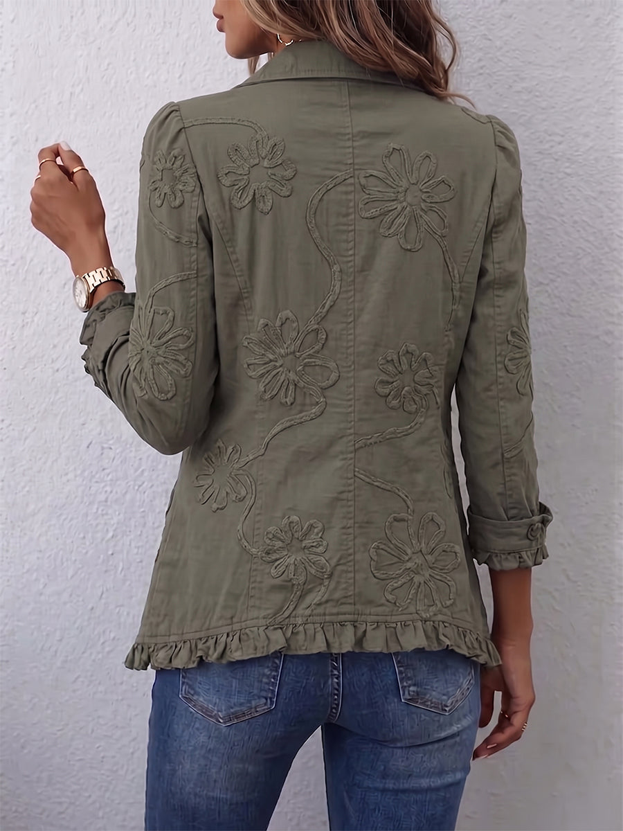 Aurélie | Bestickte Jacke mit Rüschen
