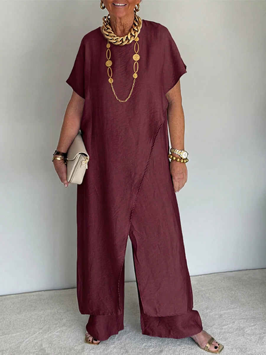 Liora - Bequemes asymmetrisches Zweiteiliges Outfit