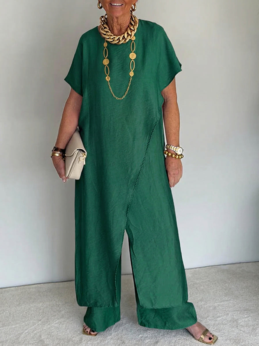 Liora - Bequemes asymmetrisches Zweiteiliges Outfit