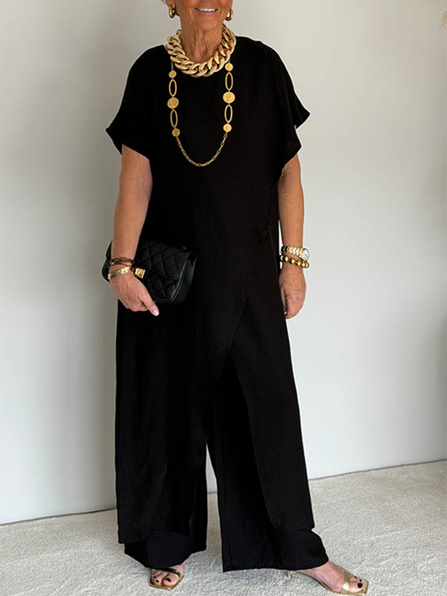 Liora - Bequemes asymmetrisches Zweiteiliges Outfit