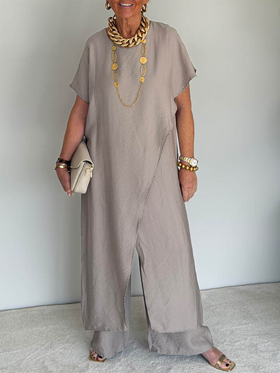 Liora - Bequemes asymmetrisches Zweiteiliges Outfit