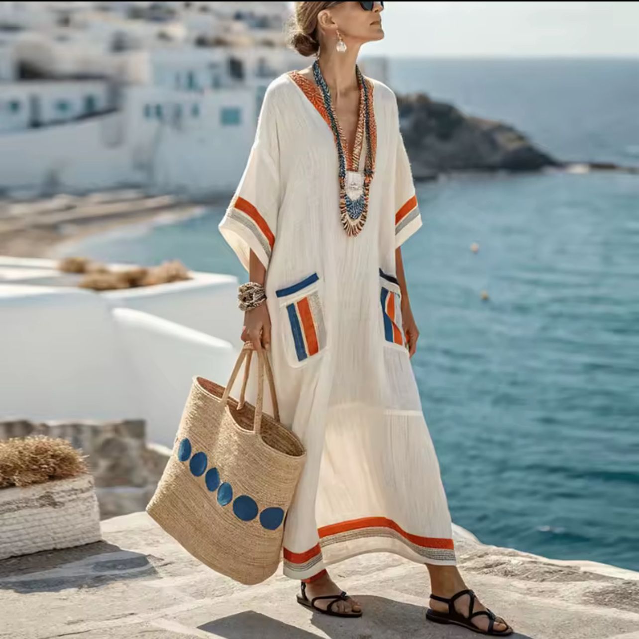 Elegantes Mary - Langes Strandkleid für einen stilvollen Sommerlook
