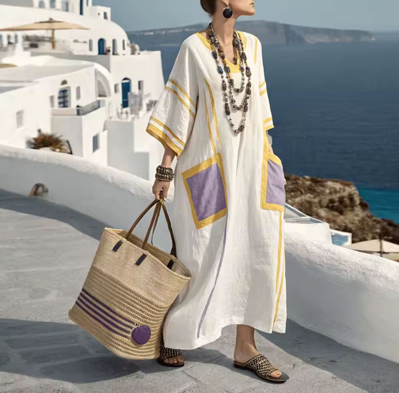 Elegantes Mary - Langes Strandkleid für einen stilvollen Sommerlook