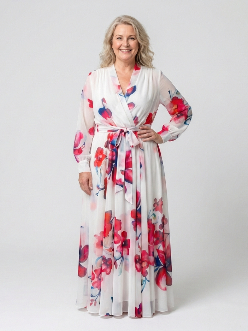 Lillian | Floral Maxikleid mit langen Ärmeln