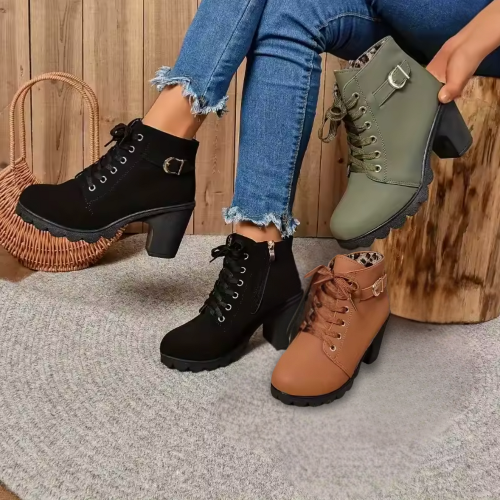 Lorena™ | Premium Faux Leather Ankle Boots