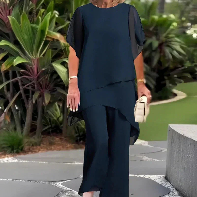 Saskia – Draped Two-Piece Palazzo Set